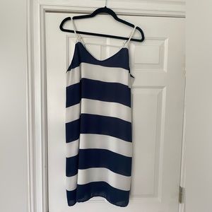 Abbeline Navy and White Dress - Large